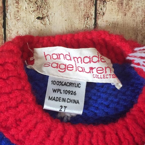 Vintage Knit Kids 2T Long Sleeve Christmas Sweater - Picture 4 of 8